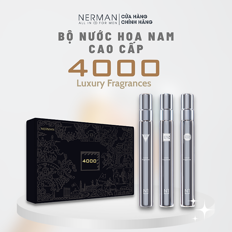 Nước hoa nam chính hãng Nerman - hương thơm nhẹ nhàng, tinh tế thu hút nữ giới, phù hợp đi hẹn hò, đi chơi, đi làm lưu hương tới 8h 10ml