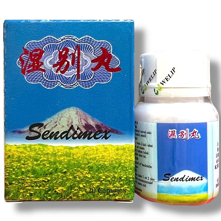 Viên uống đau nhức xương khớp Sendimex Thấp biệt hoàn xuất xứ Malaysia - Hộp 20 viên - Mã số 1290