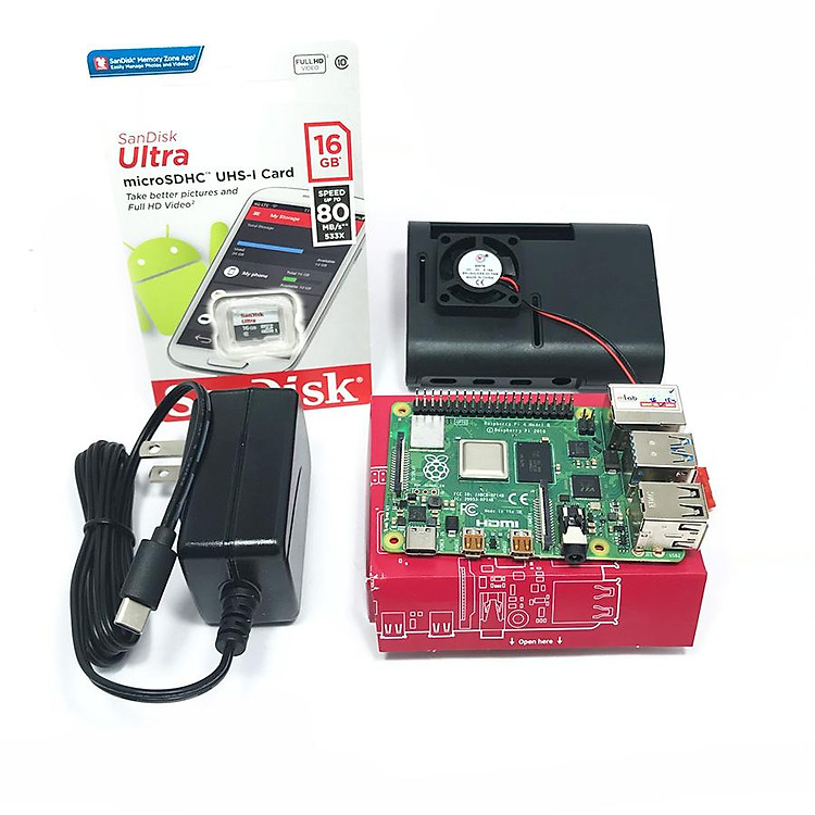 Bộ sản phẩm máy tính nhúng Raspberry Pi 4 Starter Kit - Hàng Chính Hãng