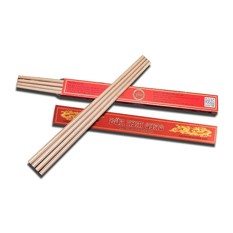 Hộp 10 đôi Đũa gỗ Kim Giao (Dài 27cm) 100% tự nhiên - Món quà quý đến từ rừng Cúc Phương Ninh Bình