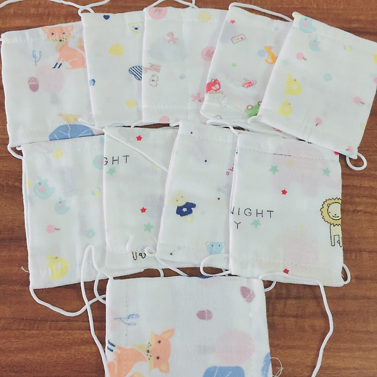 Set 10 chiếc khẩu trang trẻ em - Vải Xô Nhật