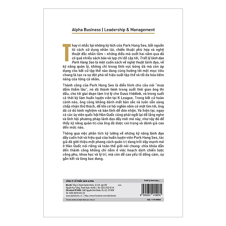 Triết Lý Lãnh Đạo Park Hang Seo - Ảnh 3