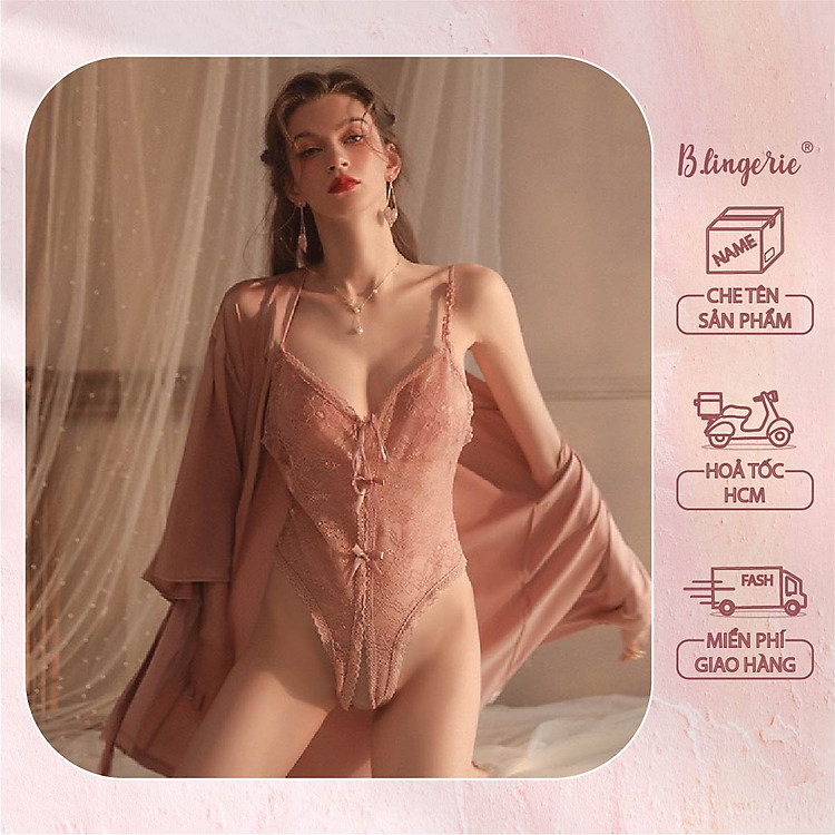 Bộ Bodysuit Ren Hoa Gợi Cảm - B.Lingerie