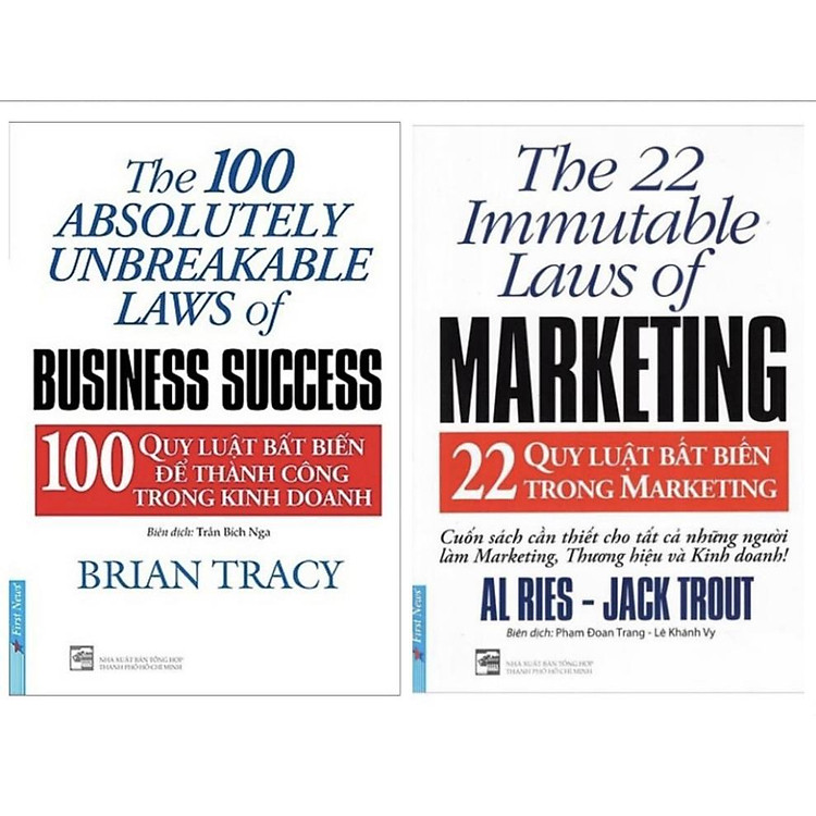 Sách - Combo 22 quy luật bất biến trong marketing + 100 quy luật bất biến để thành công trong kinh doanh - FirstNews