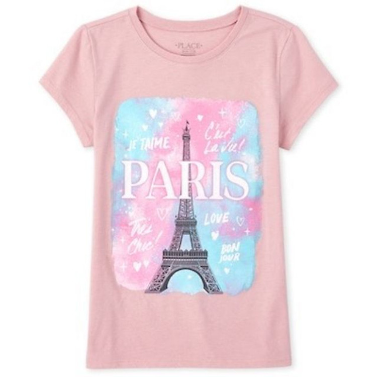 Áo thun ngắn tay cho bé gái 4-16 tuổi (15-55kg) (giao màu ngẫu nhiên)