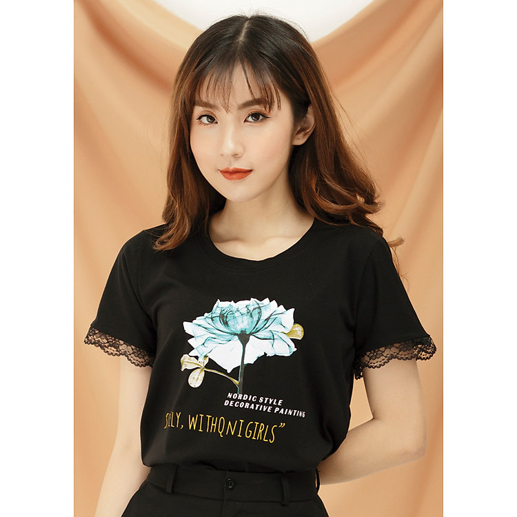 Áo Thun Nữ Phối Ren GUMAC AT09947