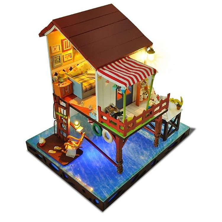 Mẫu biệt thự nhà gỗ búp bê I-DIY phong cách phóng khoáng tự do giữa biển cả - Summer Sunset Sky