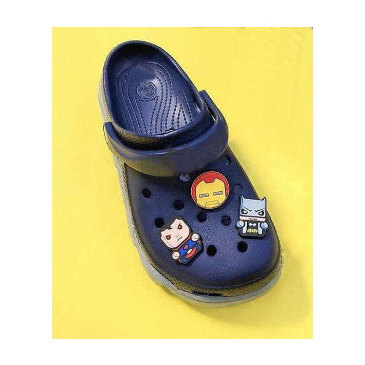 Dép Sục cá sấu Thời Trang dành cho Nam Nữ màu Xanh navy mix 6 Sticker 2D