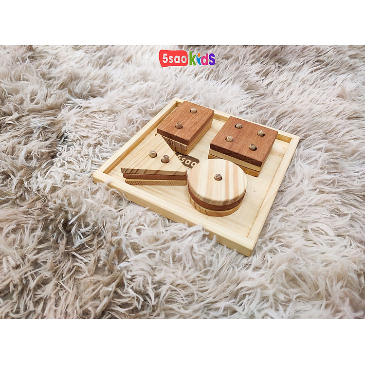 Mua tại Tiki: Mua Đồ chơi gỗ tháp hình học 5Saokids Chính hãng Giá rẻ