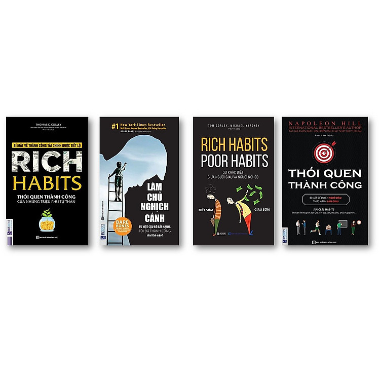 Combo 4 Cuốn Sách Hay Thay Đổi Thói Quen Để Trở Nên Giàu Có(tặng bookmark kim loại)