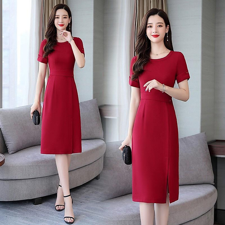 Đầm suông phong cách vintage cực sang trọng quý phái / có 2 màu