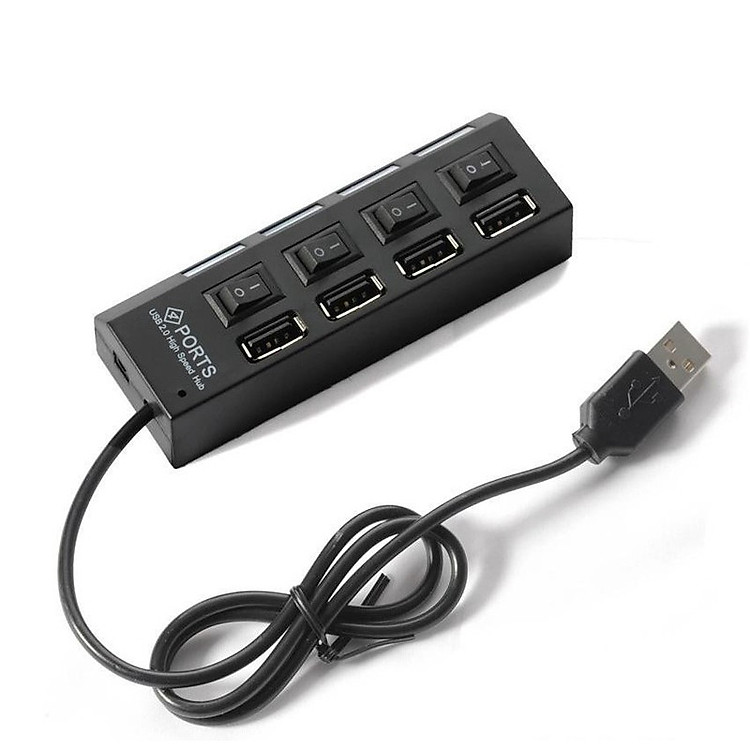 HUB CHIA NHIỀU CỔNG USB CÓ CÔNG TẮC ĐÈN - HÀNG NHẬP KHẨU GIAO MÀU NGẪU NHIÊN