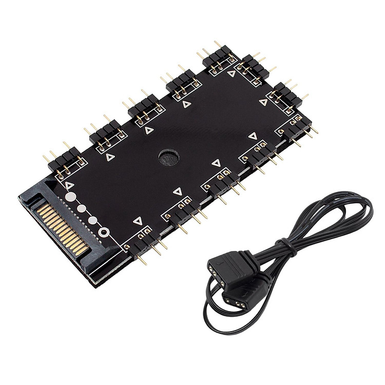 12 Way ARGB Splitter 5V 3Pin with SATA Port LED Splitter Hub for RGB Lighting