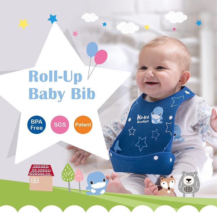 Mua Yếm Ăn EVA Có Khay Hứng KUKU Chính hãng Giá rẻ - Hình ảnh 2