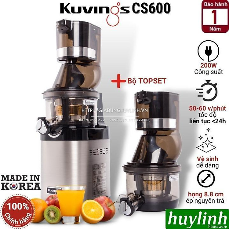 Máy ép trái cây chậm Kuvings CS600 Chef - Made in Hàn Quốc - Hàng chính hãng