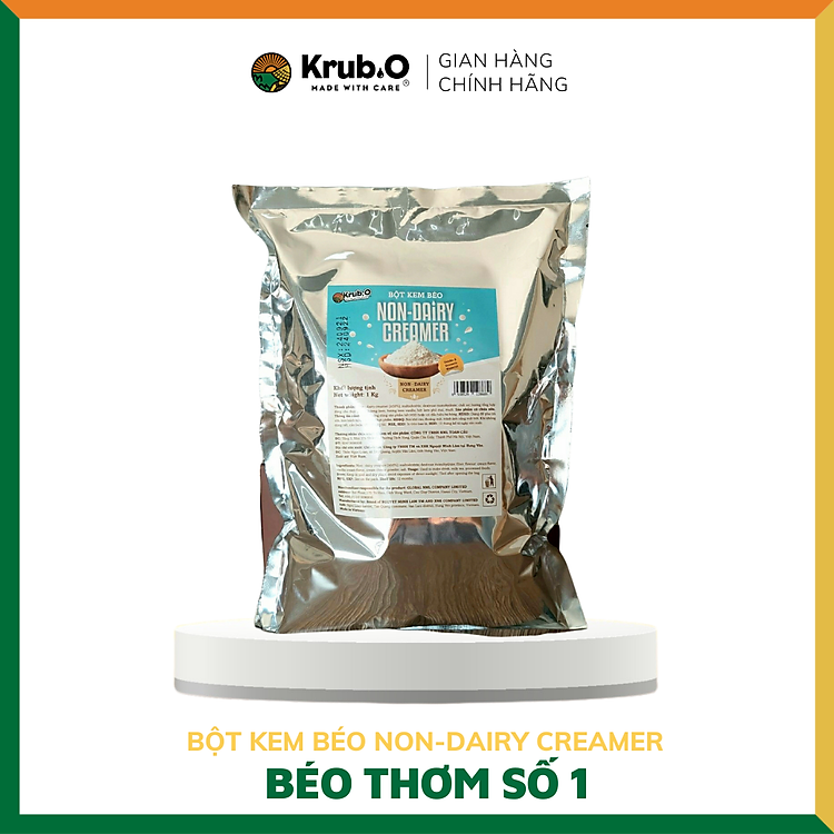 Bột Kem Béo Pha Trà Sữa Krub.O - Non Dairy Creamer Cao Cấp Túi 1Kg Thơm Béo Tôn Vị Trà
