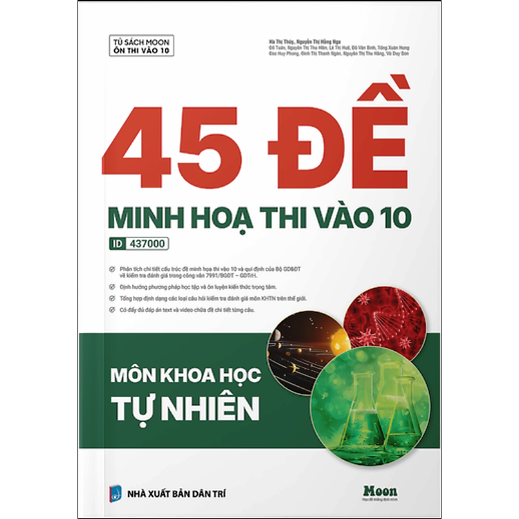 Sách - 45 Đề Minh Hoạ Ôn Thi Vào Lớp 10 Môn Khoa học Tự nhiên