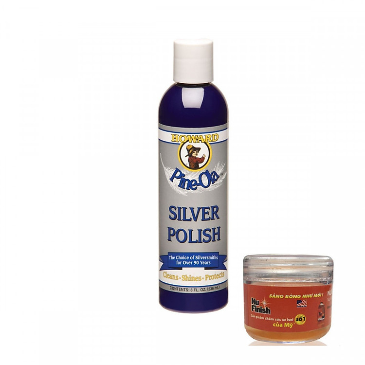 Combo Dung dịch lau bóng đồ dùng bằng bạc Howard Pine-Ola Silver Polish SP0008 236ml + Tặng nước rửa xe Nu Finish Car Wash 30ml