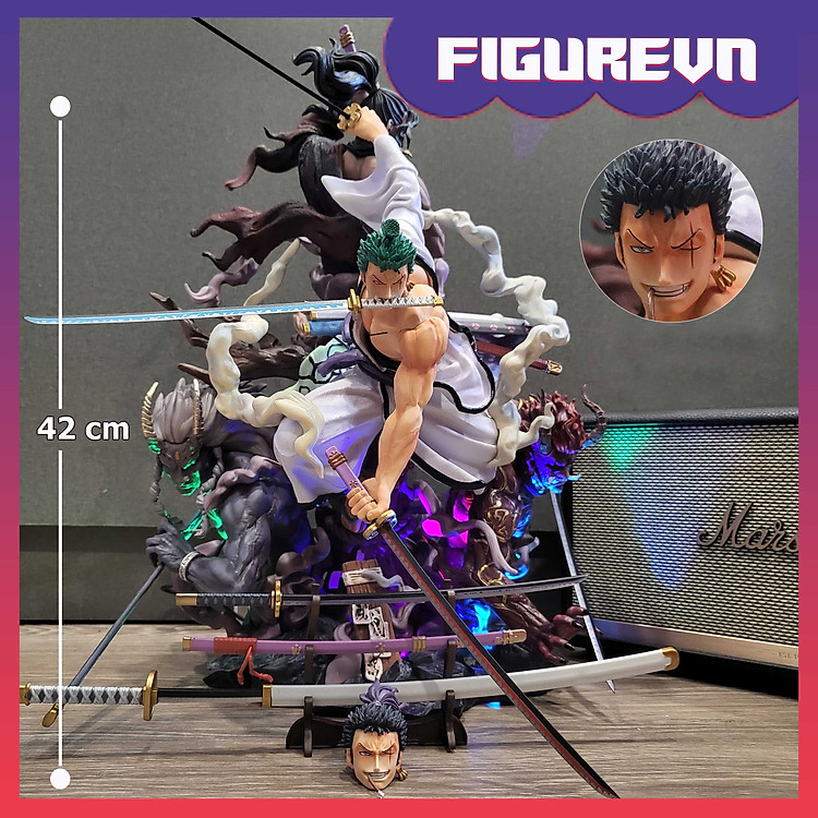 Mô hình siêu phẩm Zoro Wano Burning 43 cm có LED (có sẵn) - One Piece