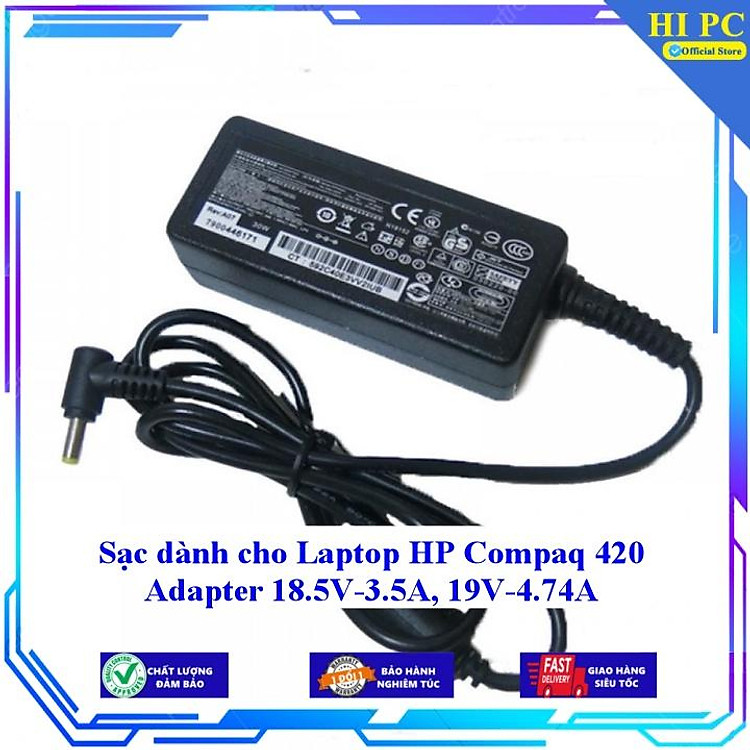 Sạc dành cho Laptop HP Compaq 420 Adapter 18.5V-3.5A 19V-4.74A - Kèm Dây nguồn - Hàng Nhập Khẩu