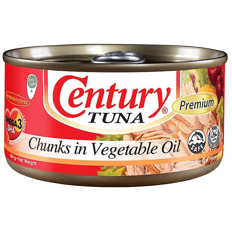 Cá ngừ Century khúc ngâm dầu thực vật 184g