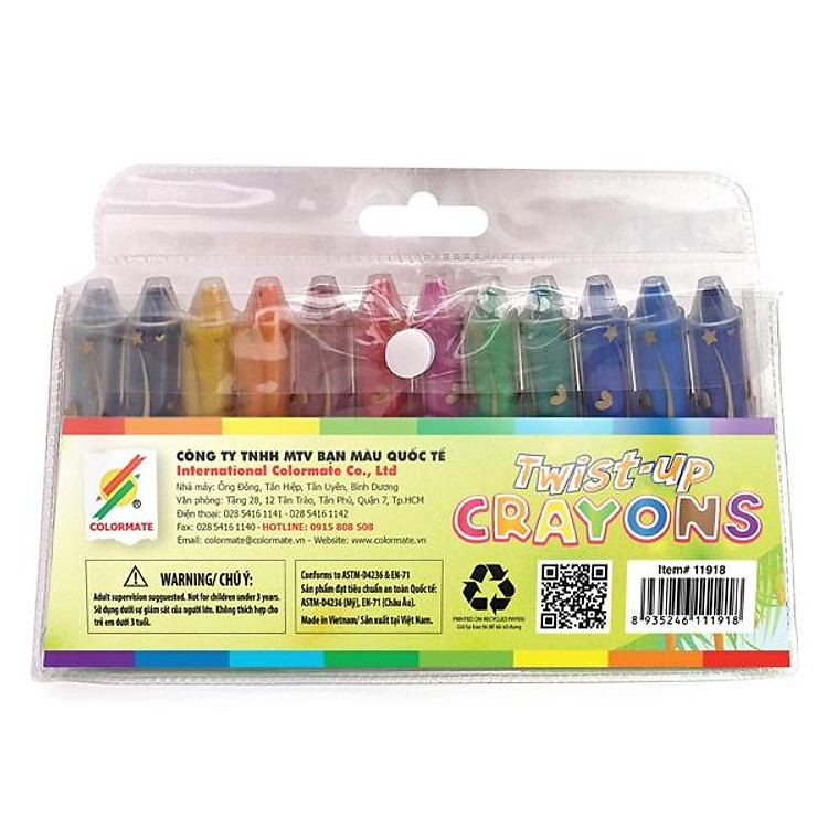 Bút sáp vặn 12 màu Colormate
