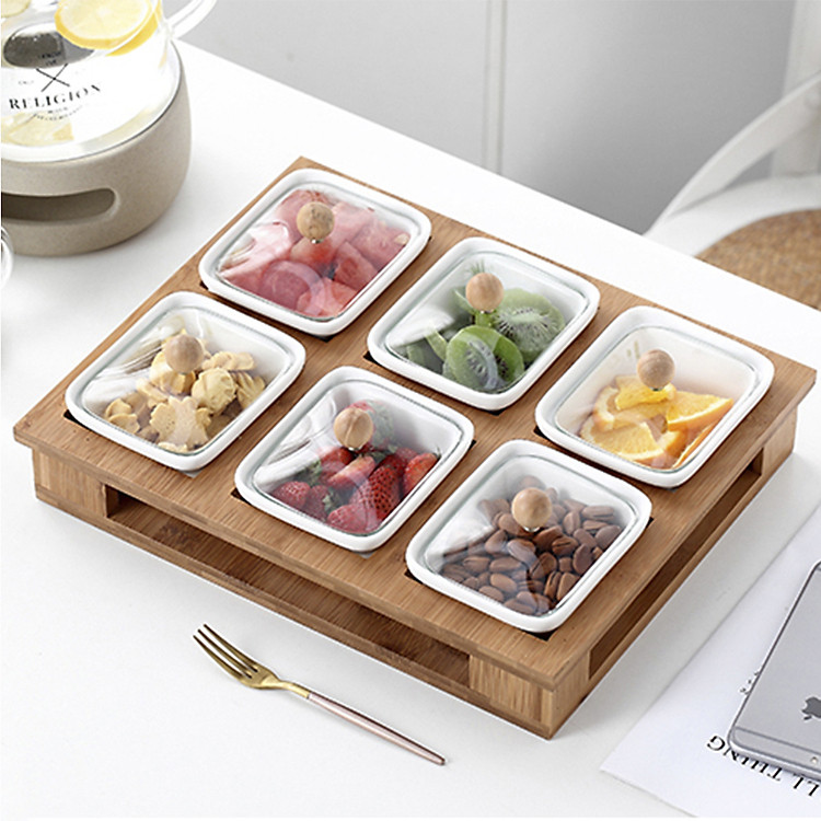 Khay đựng mứt kẹo gốm sứ nghệ thuật KHA006 – Hình hộp mới lạ tiện dụng