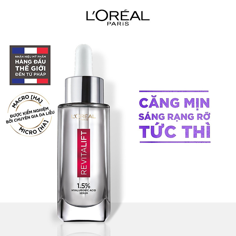 Tinh chất Serum siêu dưỡng ẩm trắng da L'Oreal Paris Hyaluronic Acid 1.5% 30ml