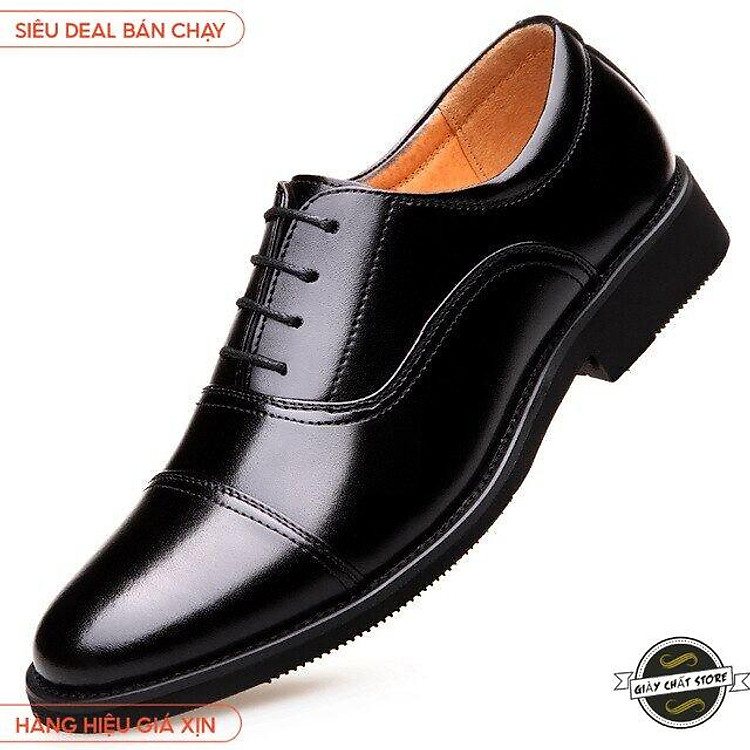 Giày Ba Khớp Phong Cách Cổ Điển Cho Nam Giày Oxford Công Sở Thanh Lịch Mũi Cánh Armyman Derby Da PU