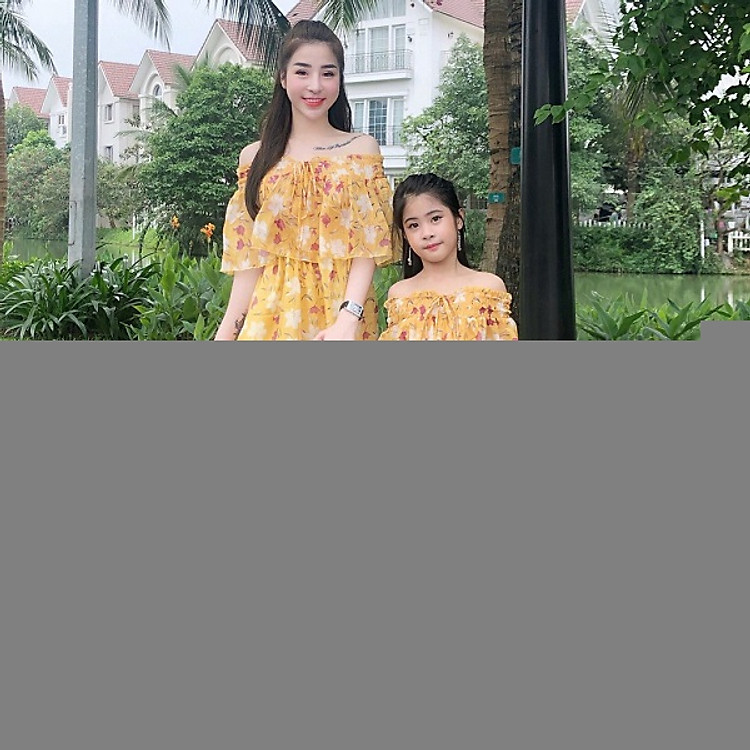 Set váy voan cho mẹ và bé gái