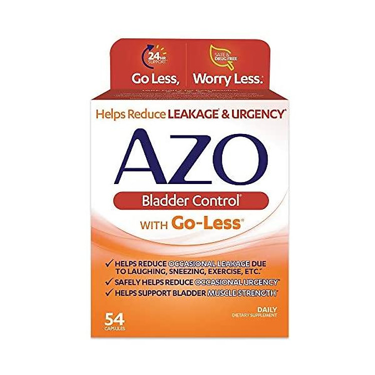 AZO Bladder Control with Go-Less Daily Supplement | Helps Reduce Occasional Urgency* | Helps reduce occasional leakage due to laughing, sneezing and exercise††† | 72 Capsules