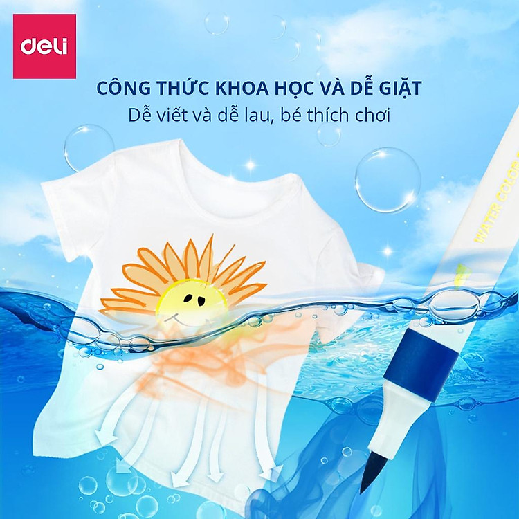 Bút Dạ Màu Marker Calligraphy Đầu Lông Mềm Deli - Ảnh 6