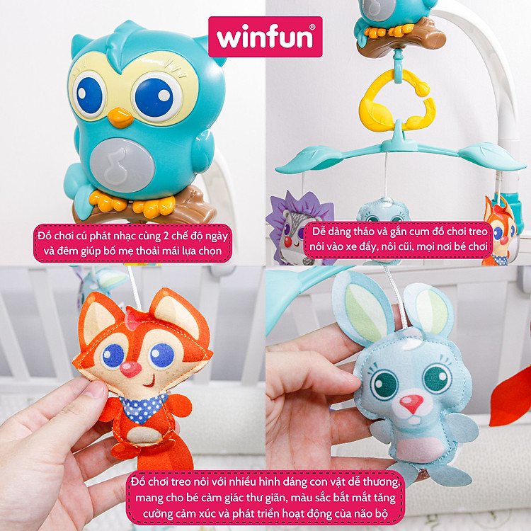 Đồ chơi treo nôi hình cú mèo Winfun Chính hãng Giá tốt - Hình ảnh 5