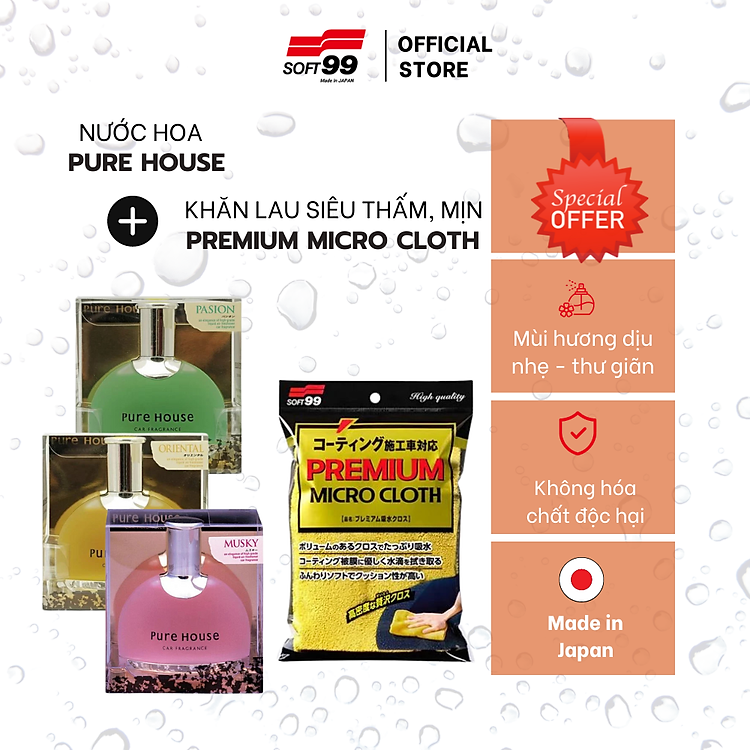 Nước hoa ô tô cao cấp Soft99 Pure Pouse K-55 K-56 K-57 100ml
