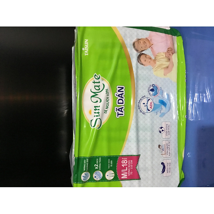 Mẫu Mới - Tã dán Sunmate L18 +2 (20 Miếng) (Mẫu Mới Của Sunmate ML18) - Tã người lớn Sunmate- Date mới