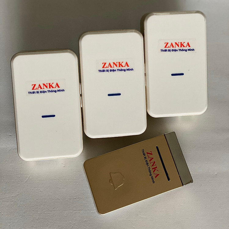 Bộ 3 chuông 1 nút nhấn chuông cửa không dây không dùng pin ZK718 ( Hàng Chính Hãng )