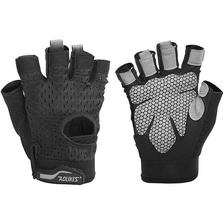 Bộ đôi găng tay nửa ngón tập gym Aolikes AL113 (1 đôi)