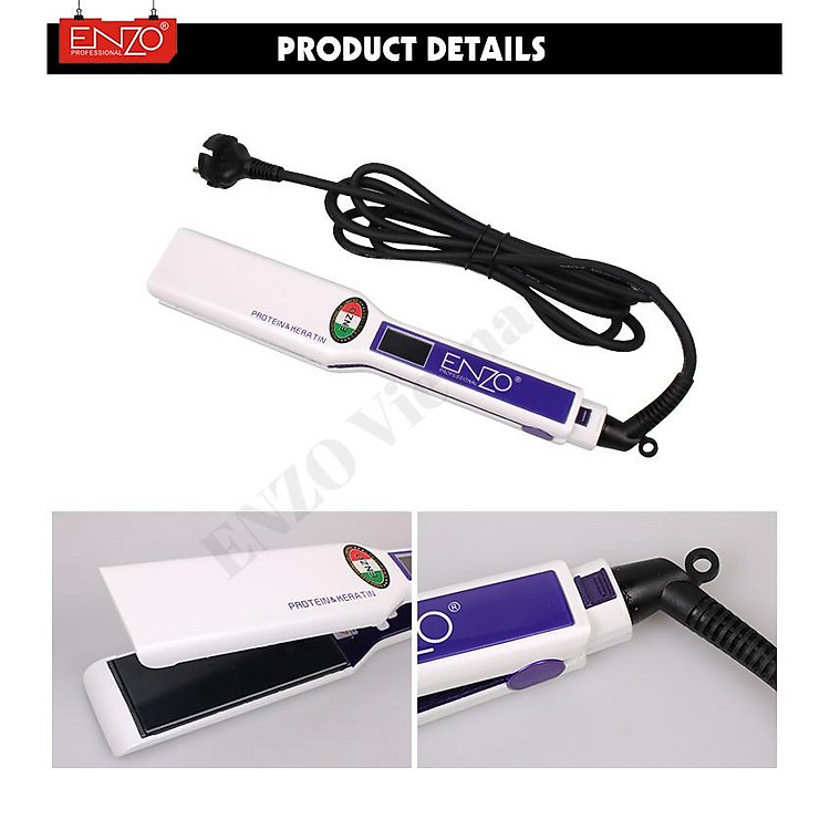 Máy ép, uốn, duỗi tóc cao cấp thương hiệu ENZO có màn hình hiển thị nhiệt độ Chuyên dùng cho Salon tóc