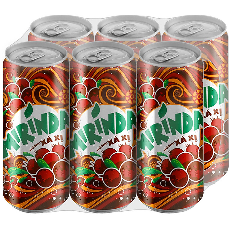 Lốc 6 Lon Nước Ngọt Có Gas Mirinda Xá Xị (320ml/Lon)