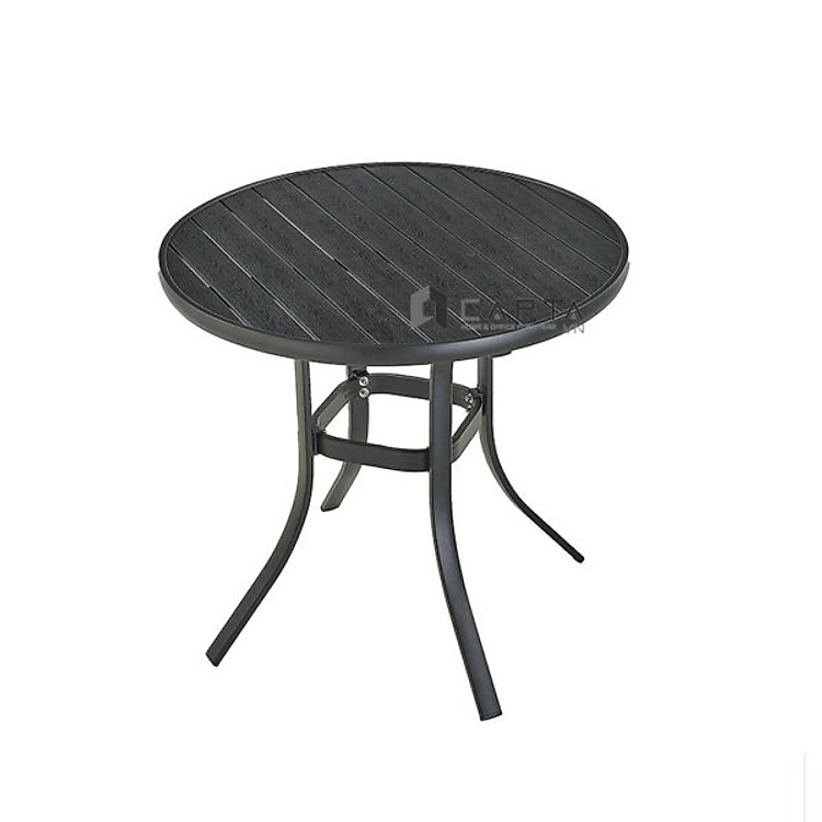 Bàn cafe sân vườn TE2032-80A Nội thất Capta Bàn ban công outdoor khung nhôm mặt gỗ nhựa Polywood