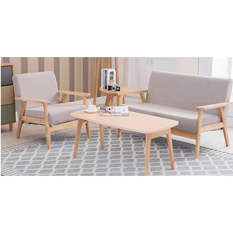 Bộ bàn ghế đơn giản Juno Sofa gồm 01 ghế đơn, băng ghế đôi 1m và bàn 50 x 100 cm