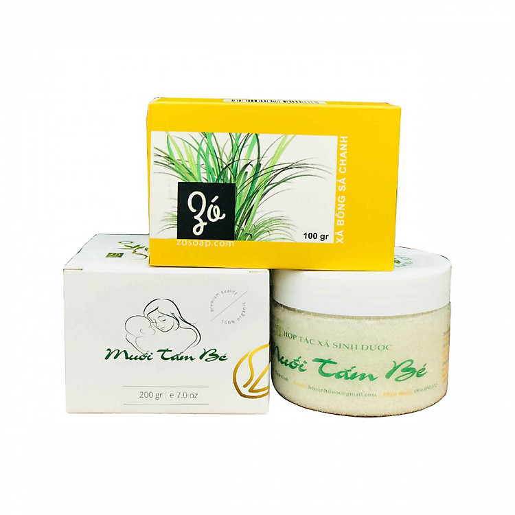 Muối Tắm Bé 200g - Tặng Kèm Xà Bông Thảo Dược