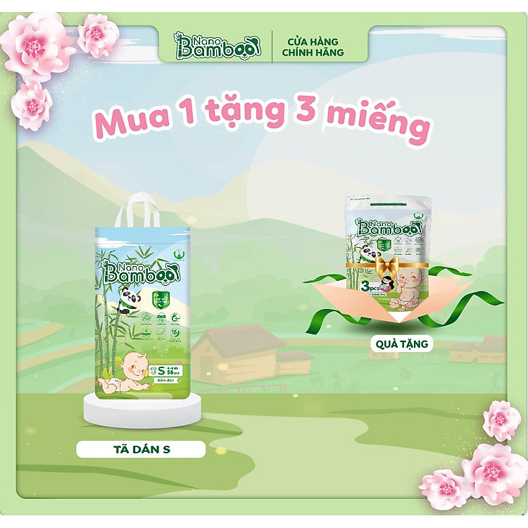 Tã Dán Nano Bamboo Size S 56 miếng Chính hãng Giá tốt