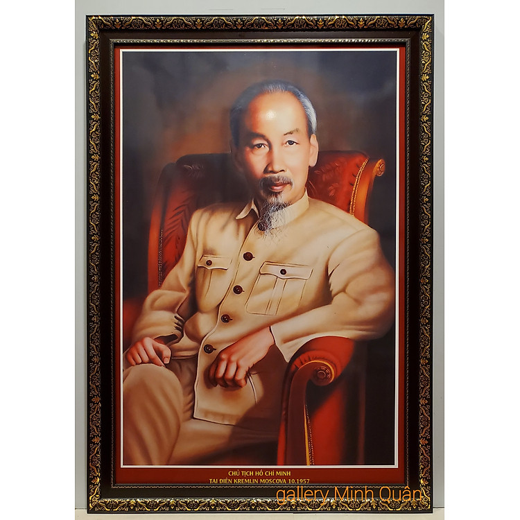 Tranh in dầu, Bác Hồ chụp trong điện kremlin MOSCOVA THÁNG 10-1957