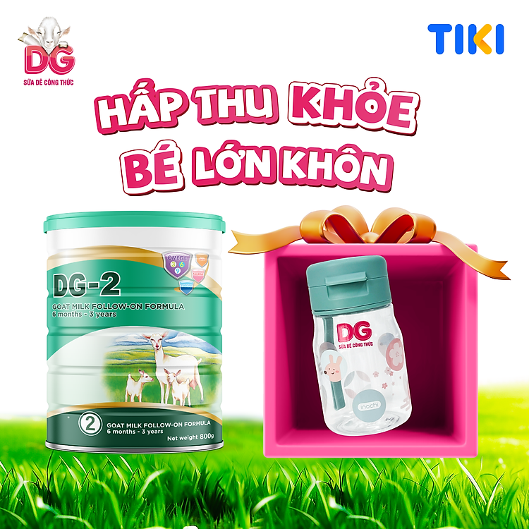 Mua tại Tiki: Sữa Dê Công Thức DG-2 800g Tặng Bình Nước Chính hãng, giá tốt