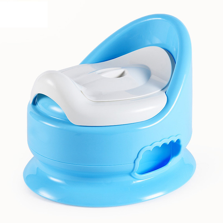 Bô vệ sinh cho trẻ em màu xanh dương, có lưng tựa