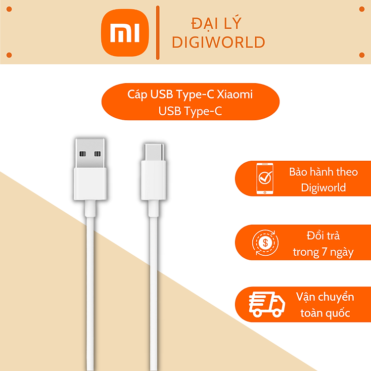 Cáp USB Type-C Xiaomi - Mi USB Type-C Cable 1m - Hàng chính hãng - tốc độ truyền lên tới 480Mbps