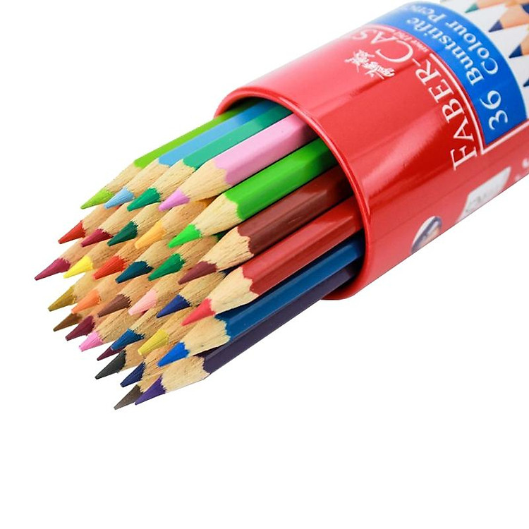 Chì Màu Lục Giác Castell 36 Màu (Hộp Thiếc Tròn) - Ảnh 4