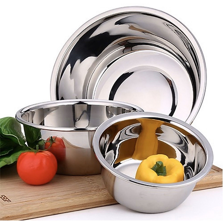 Thau trộn/ thố trộn/ âu trộn salad trộn bột inox cao cấp đủ size.