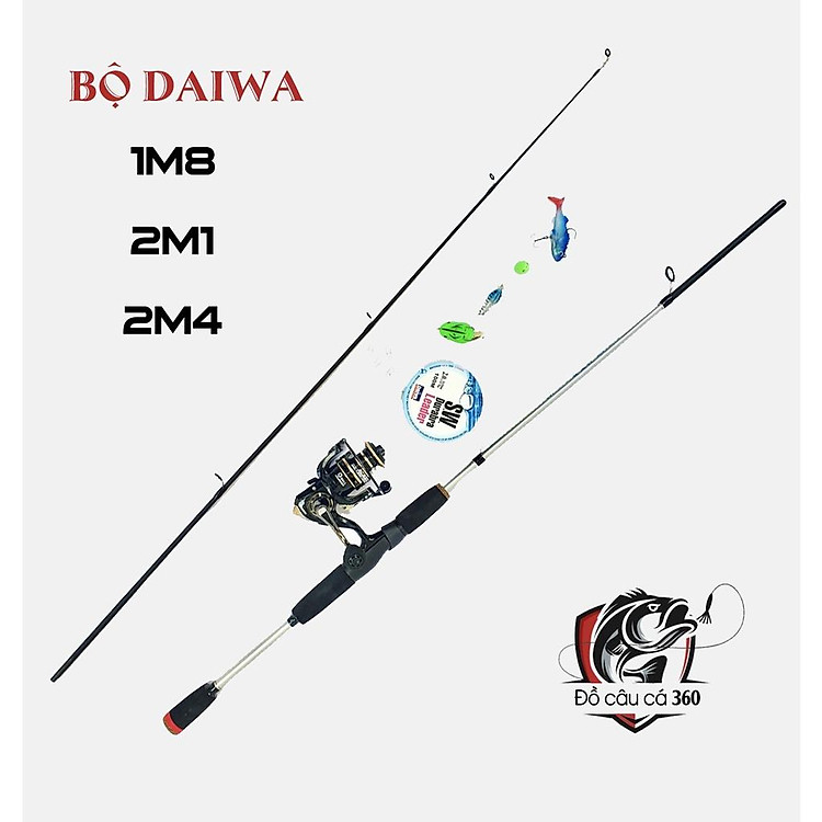 Bộ Cần Câu Cá Lure Máy Đứng Daiwa Hàng Nội Địa Siêu Rẻ Siêu Khỏe Cần Câu Lure Độ Cứng ML